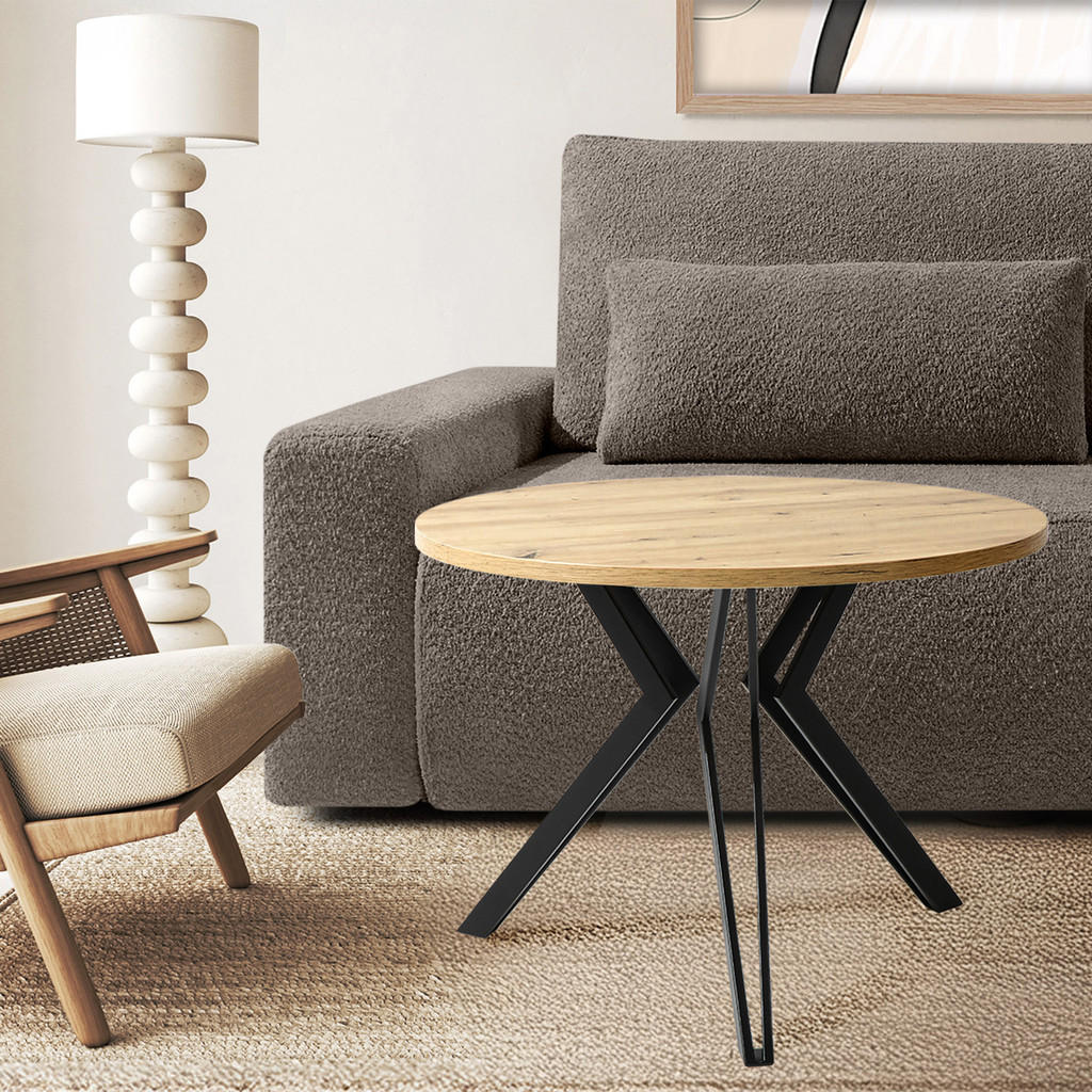 Thumbnail - Konsimo® Couchtisch, Eiche Artisan, Holzwerkstoff, Metall, 65x51x65 cm, Wohnzimmer, Wohnzimmertische, Couchtische