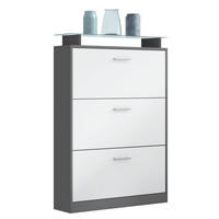 SCHUHSCHRANK Lavia Front in Weiß matt - Weiß, Holzwerkstoff (89/128/23cm) - Vladon