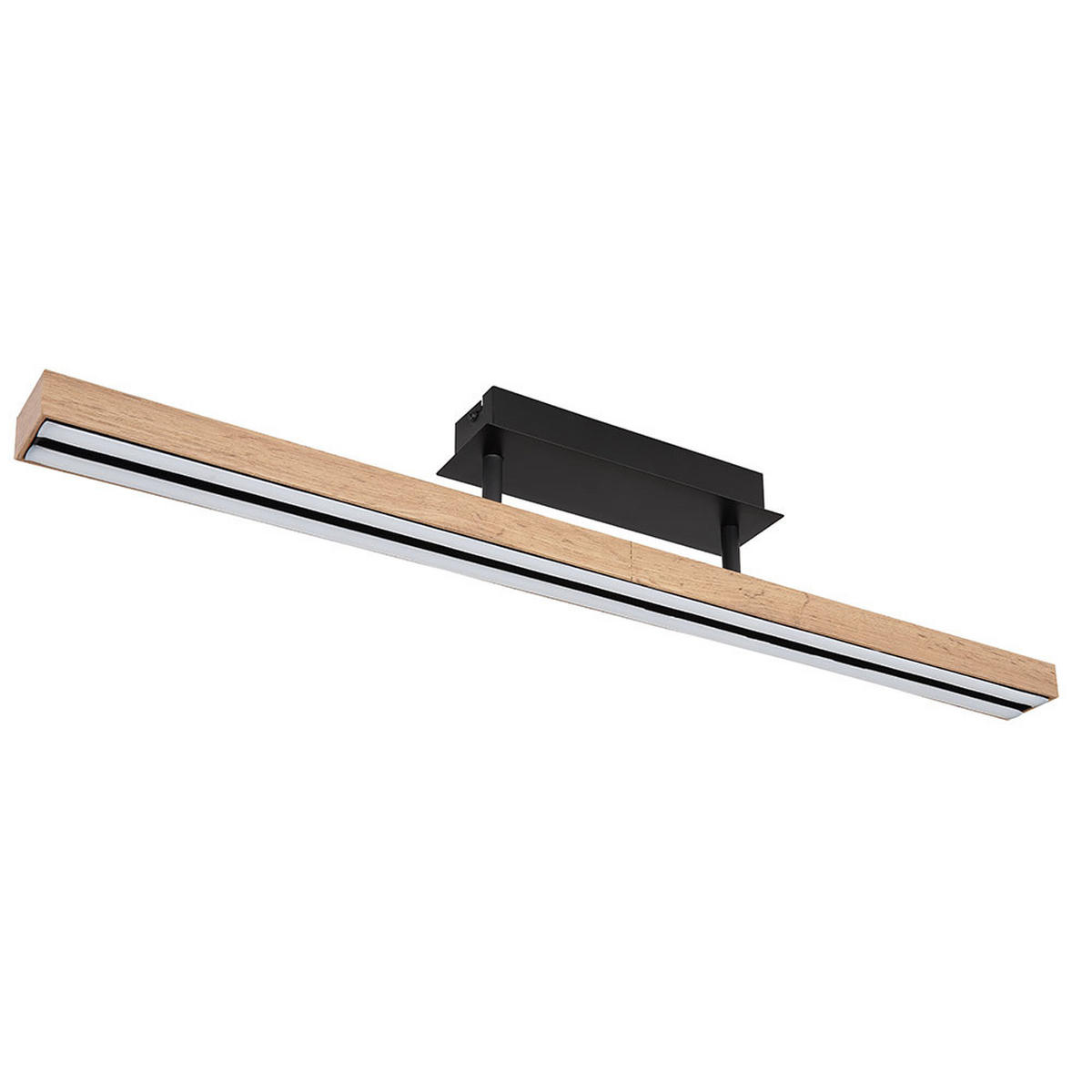 LED DECKENLEUCHTE Holzoptik Braun Schwarz - Braun, Metall (81.5/7.5/14cm) - Globo Lighting