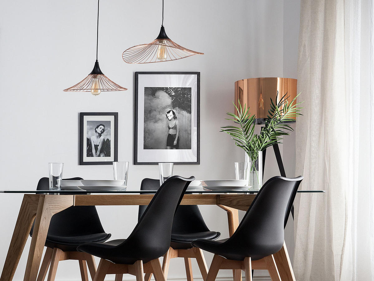 HÄNGELEUCHTE Mazaro 50/50/125 cm - Kupferfarben, Metall (50/50/125cm) - Beliani
