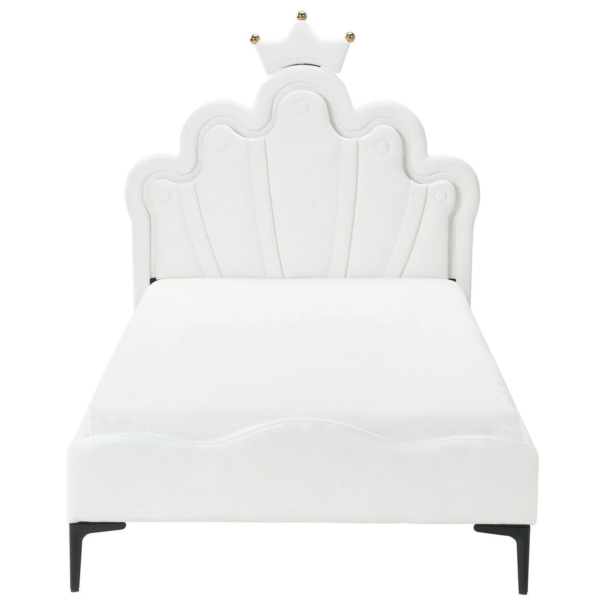 KINDERBETT 90x200 cm Weiß Rubian - Weiß, Textil (90/200cm) - Beliani