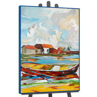 GEMÄLDE Gezeiten der Inspiration Schattenfugenrahmen Blau 120x80 cm - Blau, Holz (120/80cm) - YS-art gallery