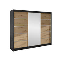 SCHWEBETÜRENSCHRANK Derby VI - Braun, Holzwerkstoff/Metall (200/215/58cm) - MIRJAN24