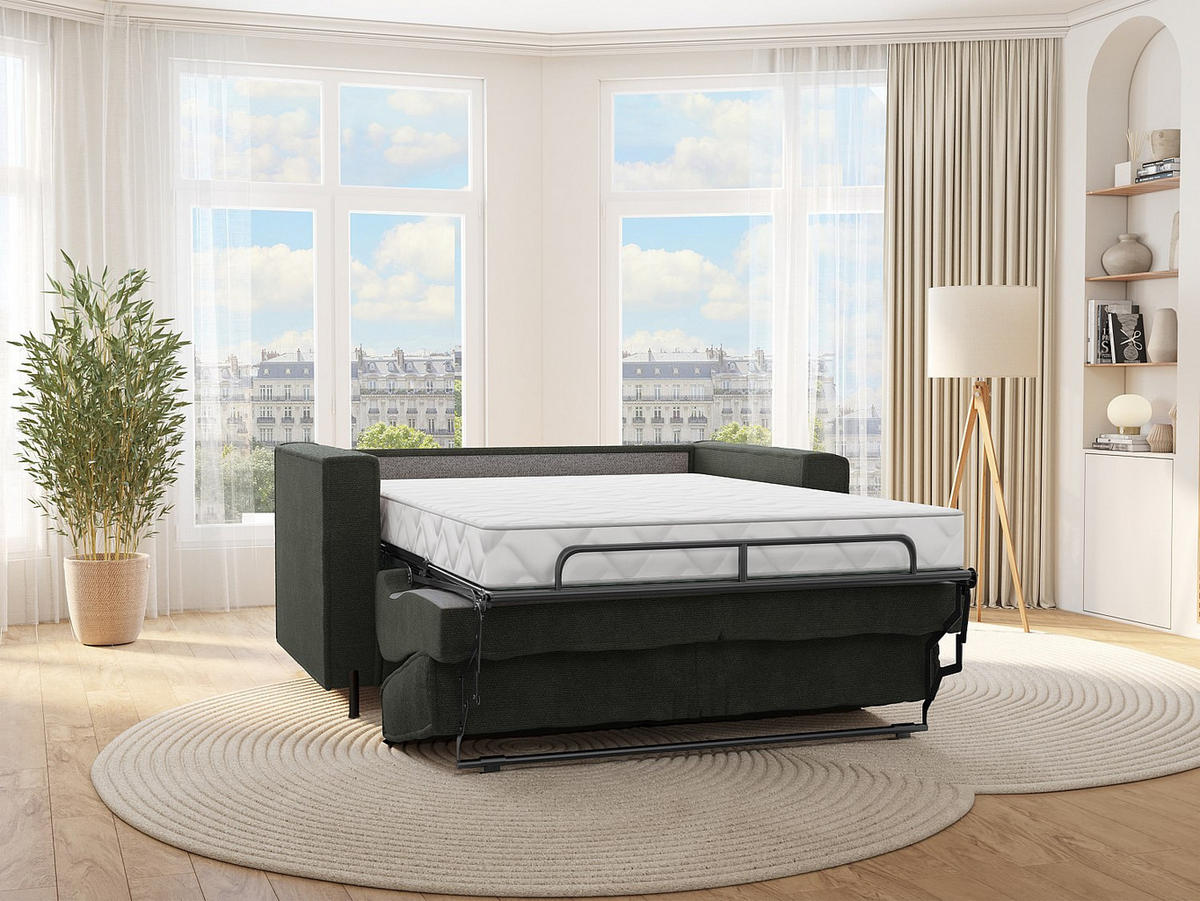 SCHLAFSOFA - 3 Personen - Stoff - Grün - - Grün, Textil (198/95/223cm) - Vente-Unique