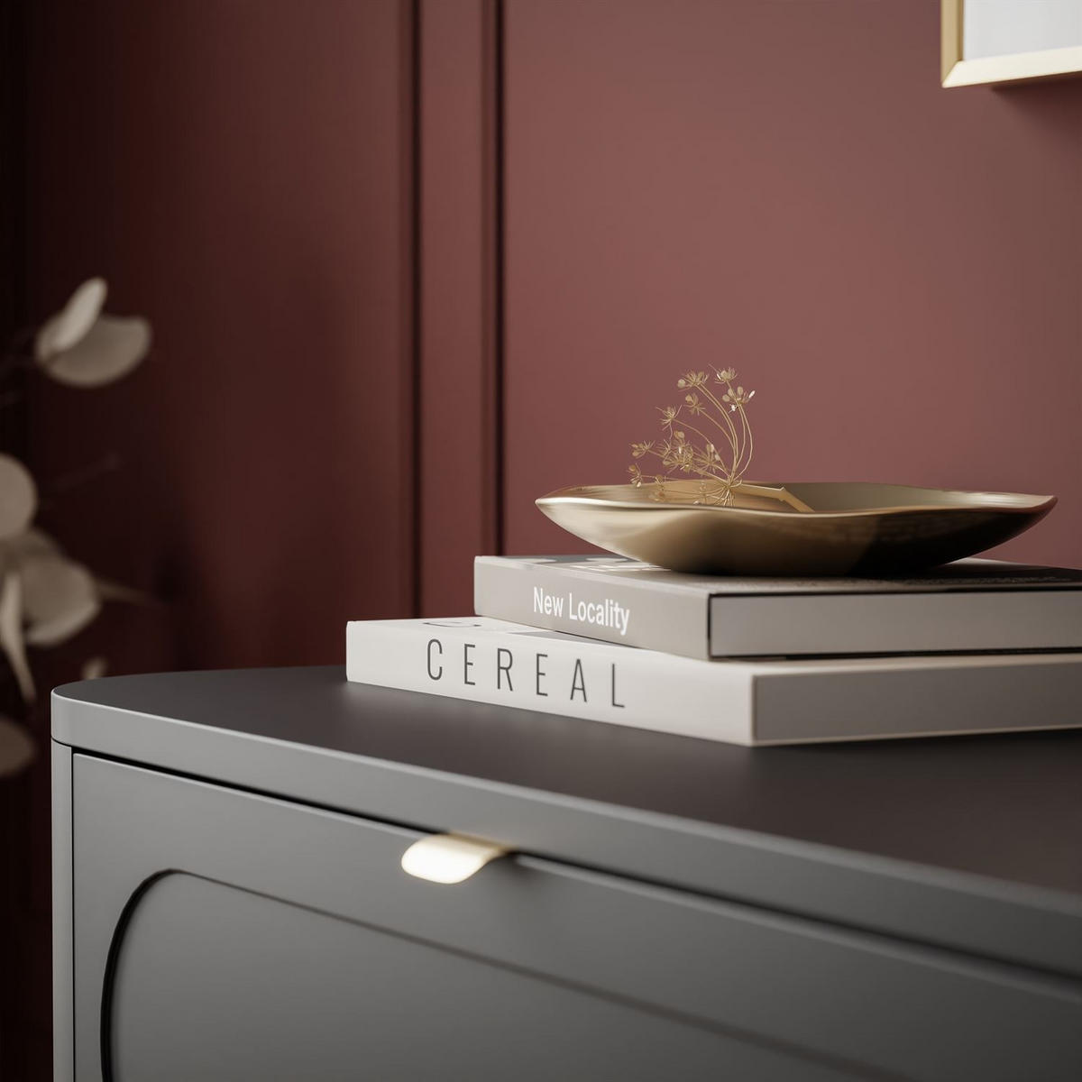 KOMMODE SHADOW II 4S mit Schubladen - Goldfarben/Schwarz, Holzwerkstoff (78/91/40cm) - Lookway