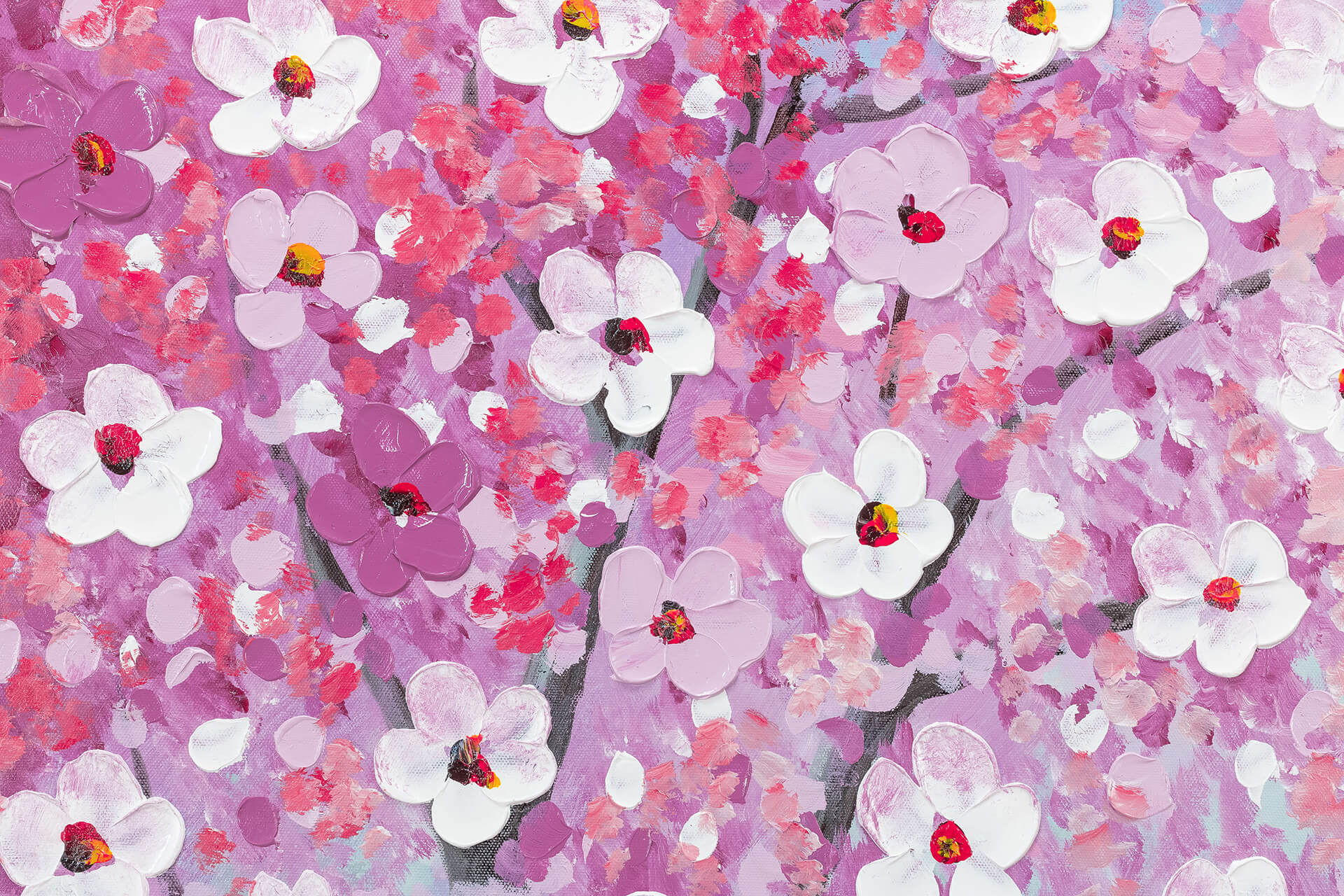 ACRYLBILD HANDGEMALT 60/90 cm - Blau/Pink, Holz/Textil (1.26/90cm) - KUNSTLOFT