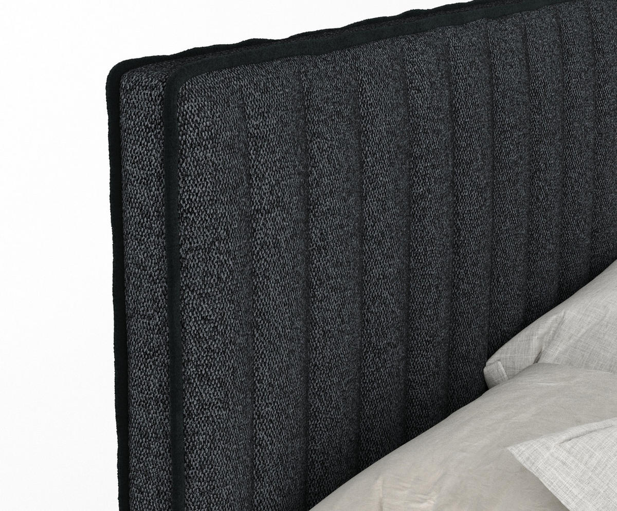 BOXSPRINGBETT Nocturne Schwarz 140/200 cm - Schwarz, Holz/Holzwerkstoff (140/200cm) - Maison de Reve