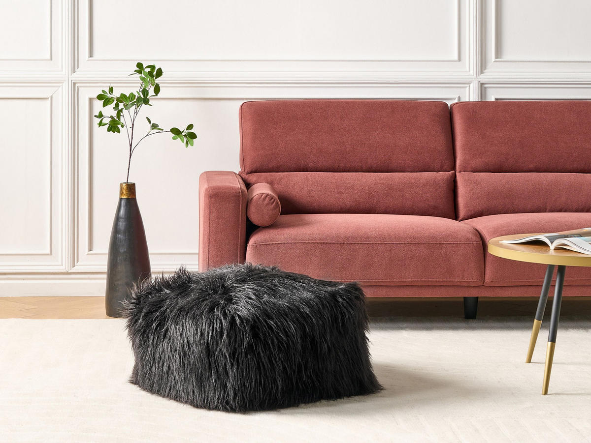 POUF Schwarz Mukki - Schwarz, Kunststoff (50/30/50cm) - Beliani