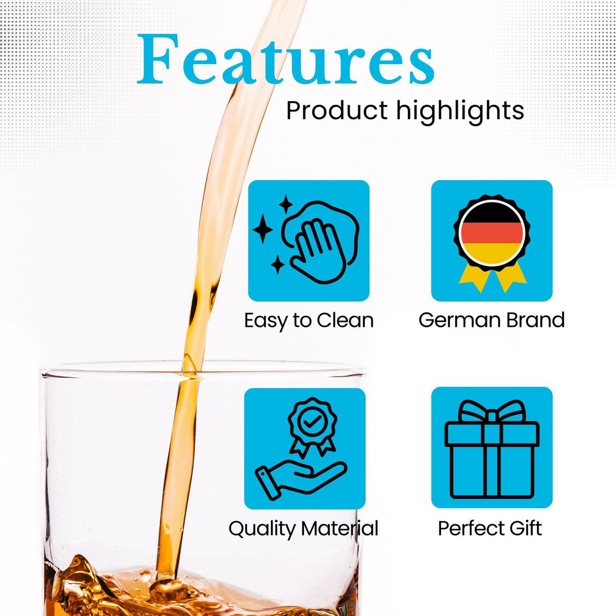 WHISKEY KARAFFE 750 ml - Transparent, Glas (0.75L) - Intirilife