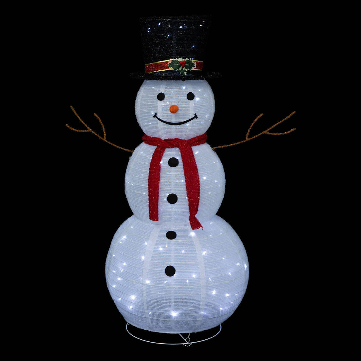 WEIHNACHTSDEKORATION Schneemann LED 120 cm - Weiß, Kunststoff (60/120/60cm) - Fééric Lights and Christmas