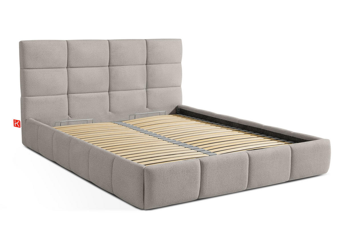 POLSTERBETT ALTOS Bouclé, hellgrau - Hellgrau, Holz/Holzwerkstoff (140/200cm) - KONSIMO®