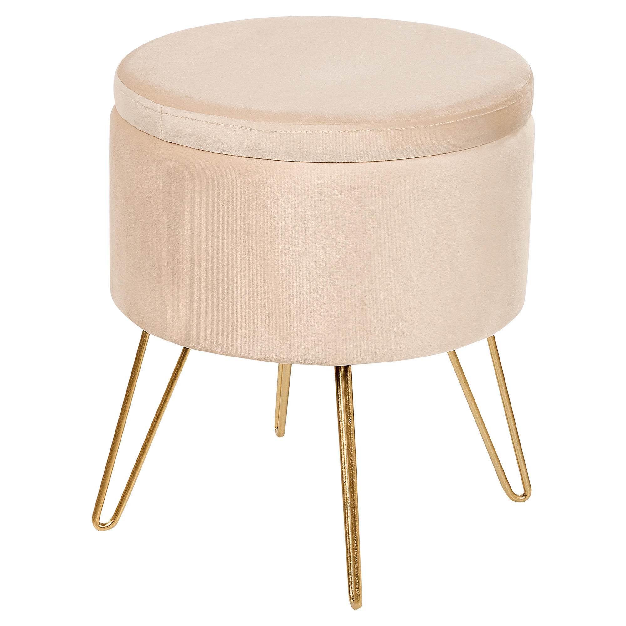 HOCKER Silas 42/42/44 cm - Beige, Textil (42/44/42cm) - Beliani