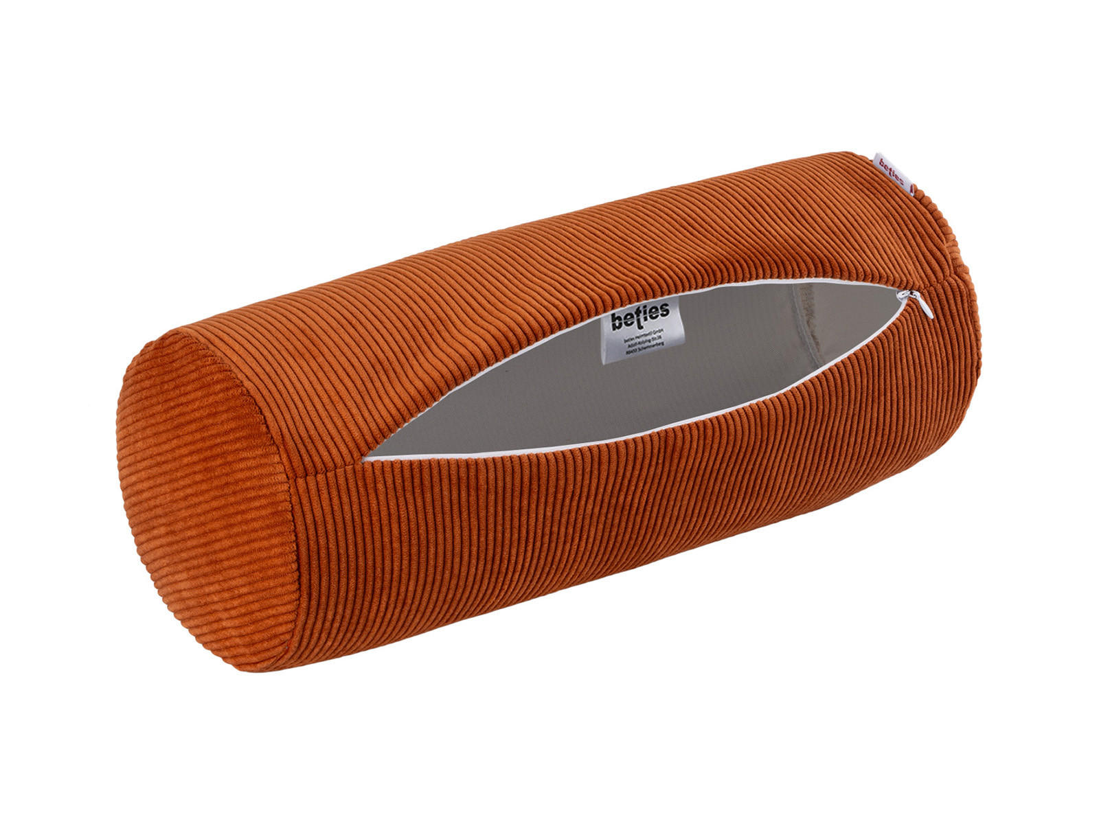 NACKENROLLENHÜLLE HYggelig No.1 rost-rot Cord-Samt 40/15 cm - Rostfarben, Textil (15/40cm) - beties Heimtextil