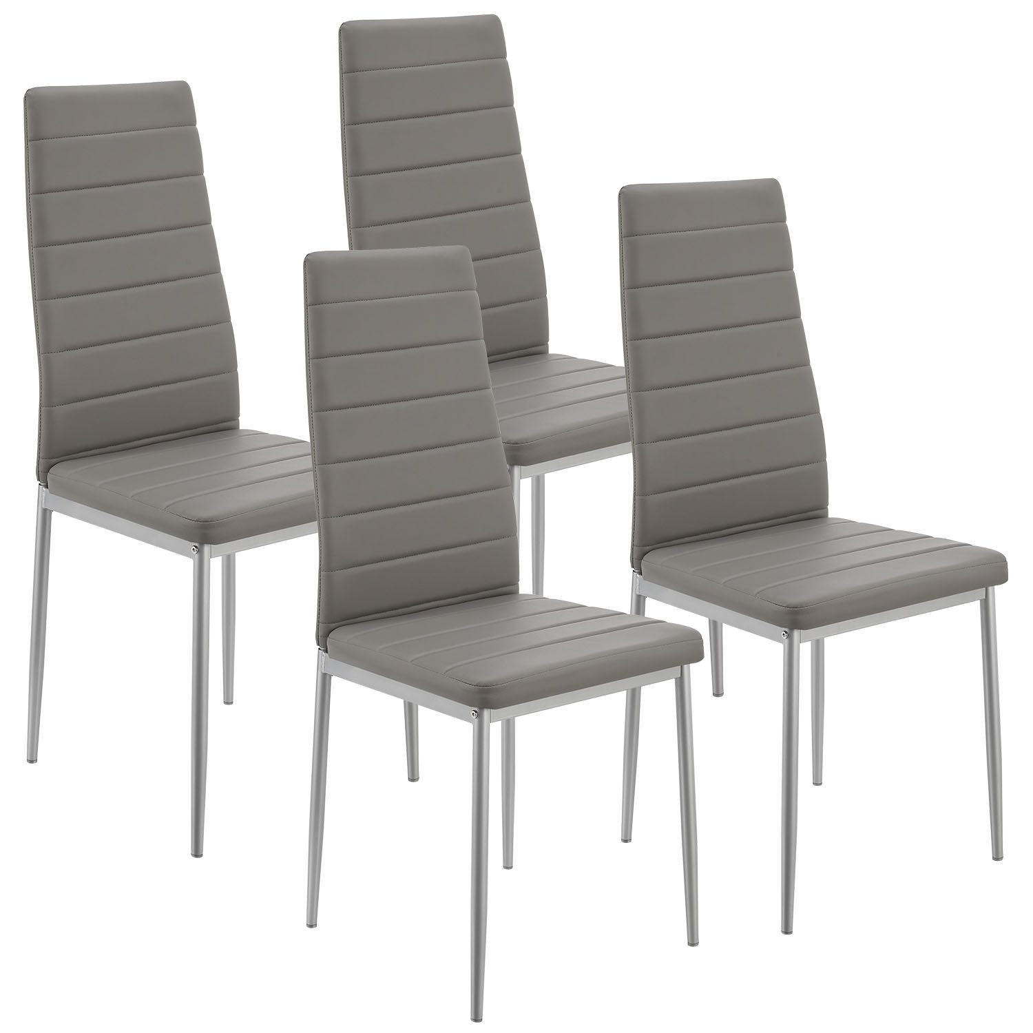 ESSZIMMERSTUHL Loja 4er-Set grau - Grau, Metall (41/96/49cm) - Juskys