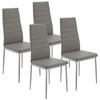 ESSZIMMERSTUHL Loja 4er-Set grau - Grau, Metall (41/96/49cm) - Juskys
