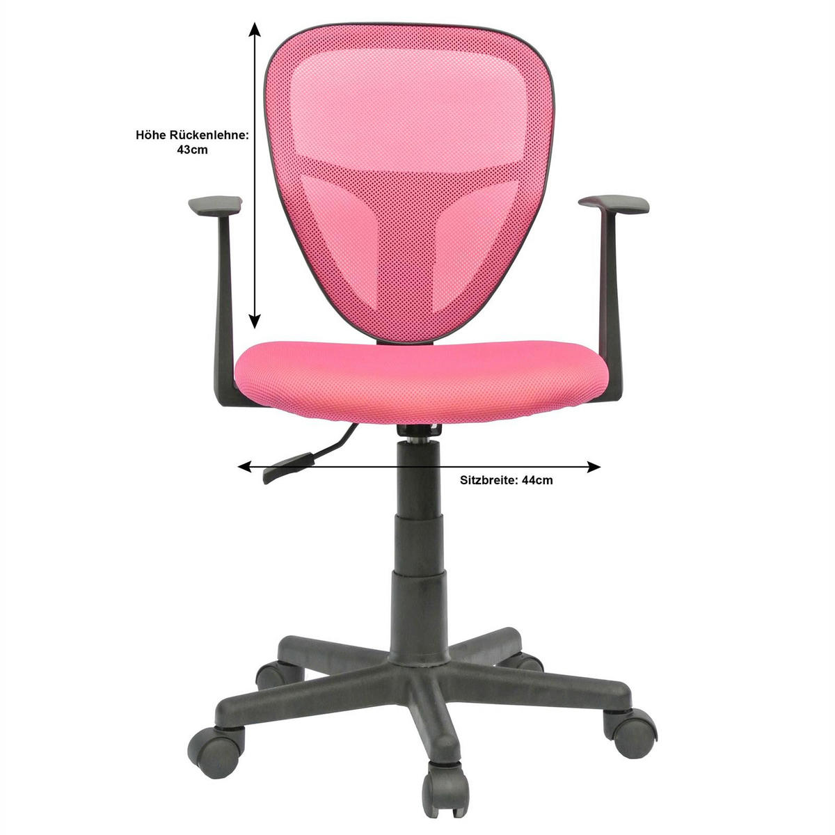 KINDERDREHSTUHL STUDIO - Pink, Textil (53/92/52cm) - CARO-Möbel