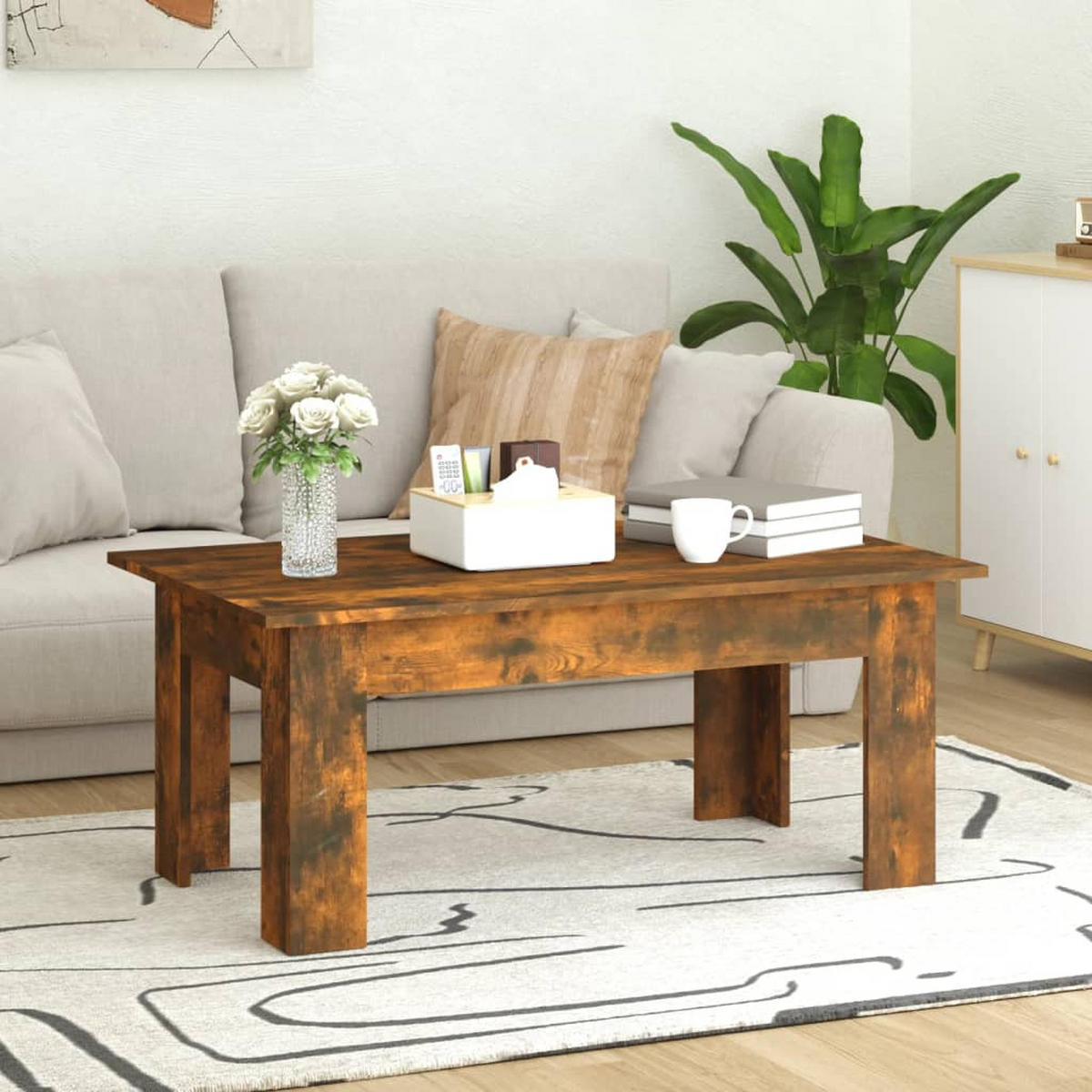 COUCHTISCH Räuchereiche 100x60x42 cm Holzwerkstoff - Mooreichefarben, Holzwerkstoff (60/100/42cm) - furnicato