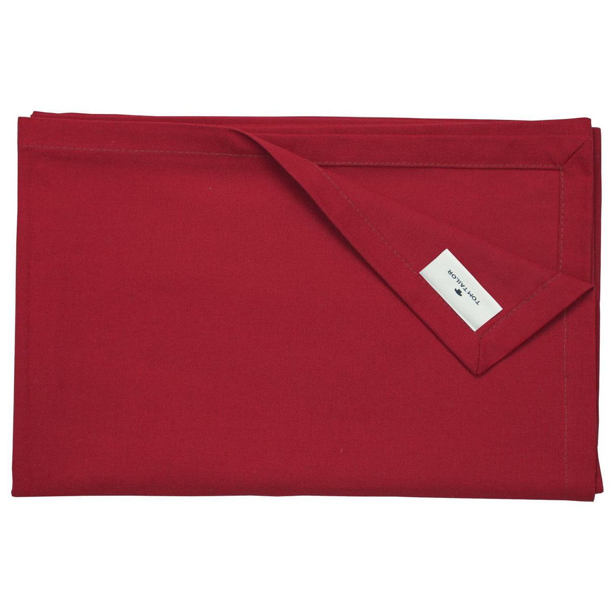 TISCHLÄUFER IN LEINENOPTIK DOVE Blickdicht - Dunkelrot, Textil (150/50/0.5cm) - Tom Tailor