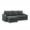 ECKSOFA Neo mit abgeschrägter Armlehnen dunkelgrau - Dunkelgrau, Textil (231/140cm) - SIMKAM Furniture