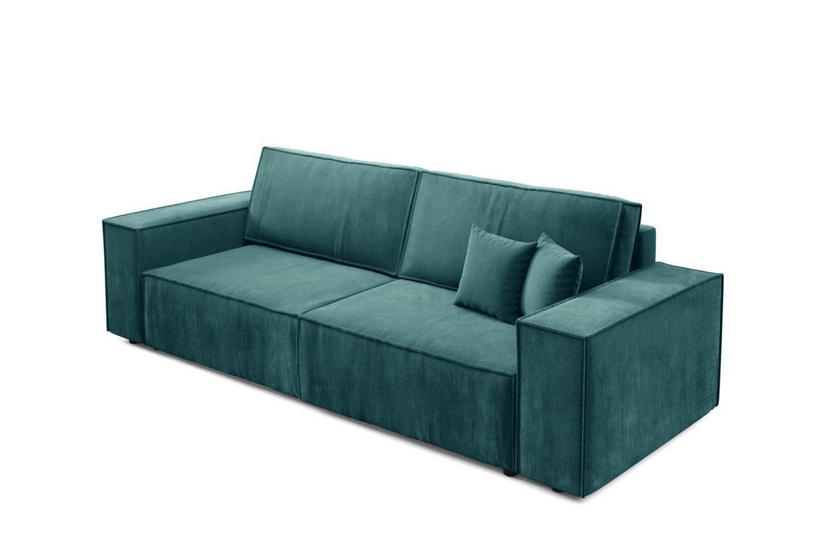 SCHLAFSOFA mit Bettkasten Türkis - Türkis, Textil (255/88/102cm) - Furnisell