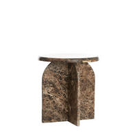 BEISTELLTISCH Otinia Braun Ø41/48 cm - Braun, Stein (41/41/48cm) - Light & Living