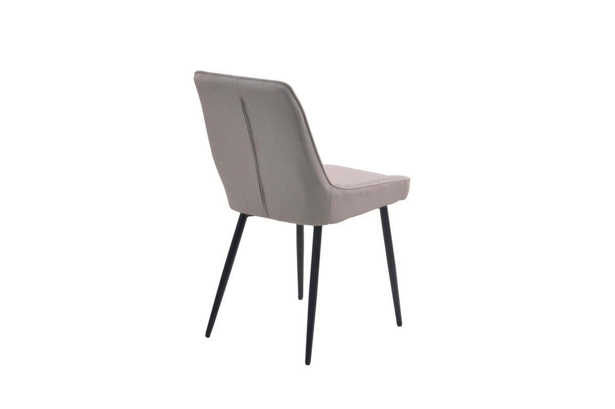 ESSZIMMERSTUHLL Oliver Stoff mit Diamantsteppung - 2er Set - Grau, Metall (52/86/56cm) - TPFLiving