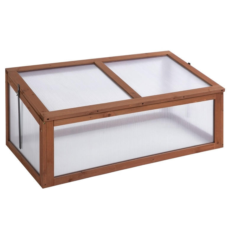 GEWÄCHSHAUS 100/40/65 cm Braun aus Holz mit aufklappbarer Abdeckung - Braun, Holz (65/40/100cm) - OKMYHOME