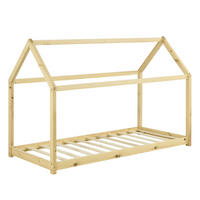 HAUSBETT Netstal - Naturfarben, Holz (90/200cm) - [en.casa]