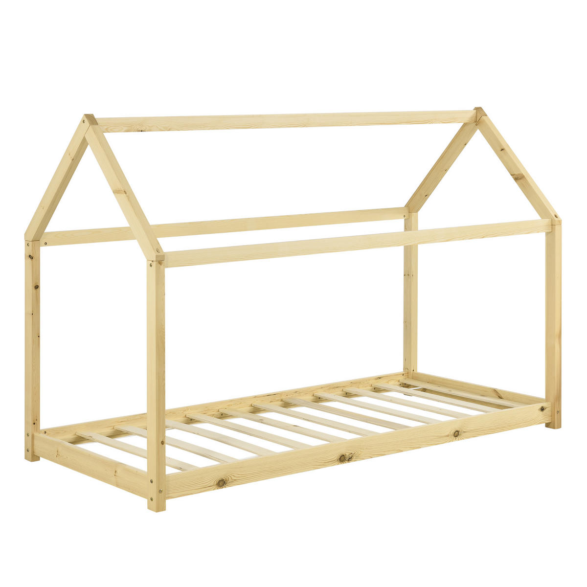 HAUSBETT Netstal - Naturfarben, Holz (70/140cm) - [en.casa]