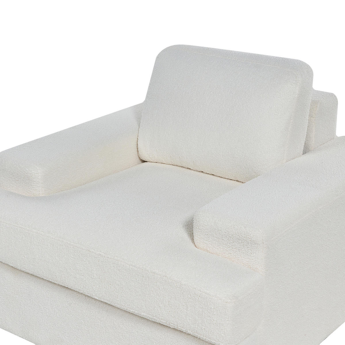 SESSEL 2er-Set Bouclé cremeweiß Alla - Weiß, Textil (108/85/103cm) - Beliani