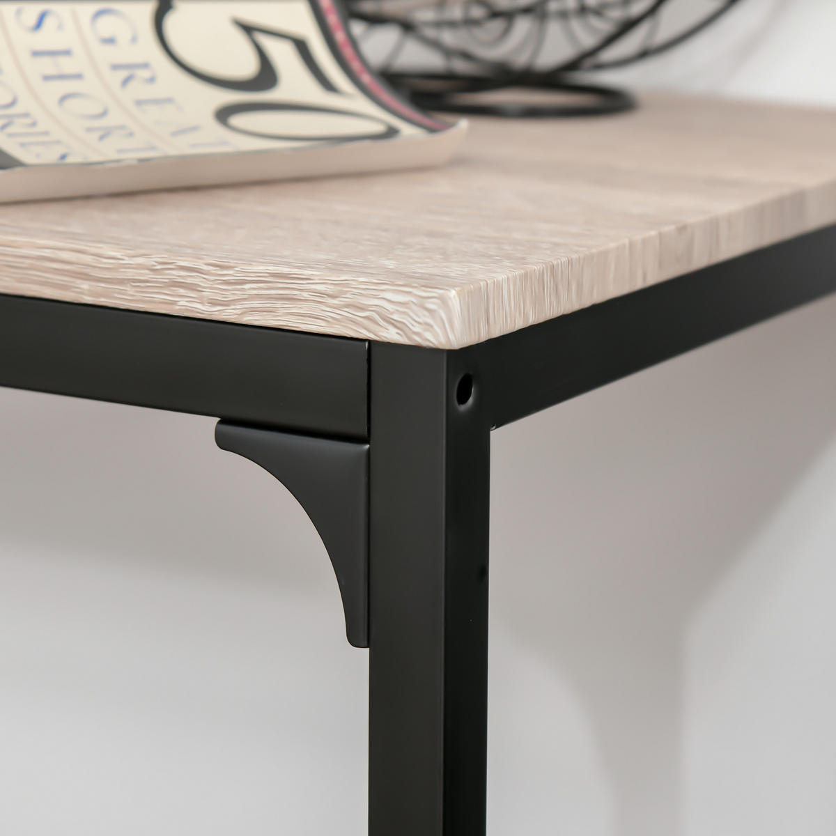 BARTISCH-SET DE-39278 89/45 cm Tisch mit 2 Stühlen Natur/Schwarz - Naturfarben, Holzwerkstoff (89/87/45cm) - ComfortXL