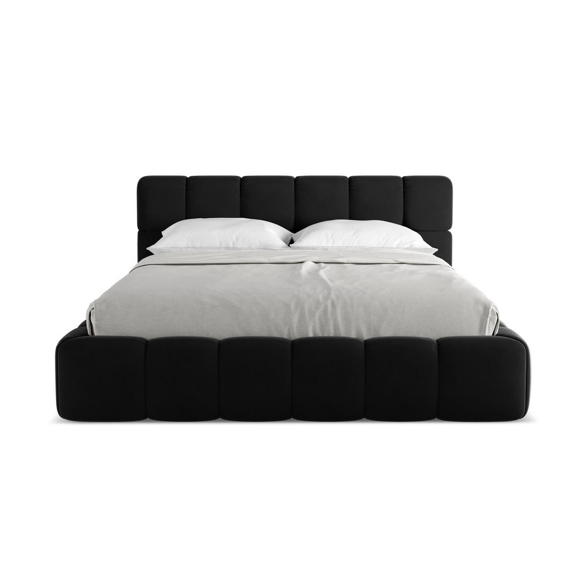 POLSTERBETT mit Bettkasten und Lattenrost 180x228 Schwarz - Schwarz, Kunststoff/Textil (160/200cm) - LaMiaSofa