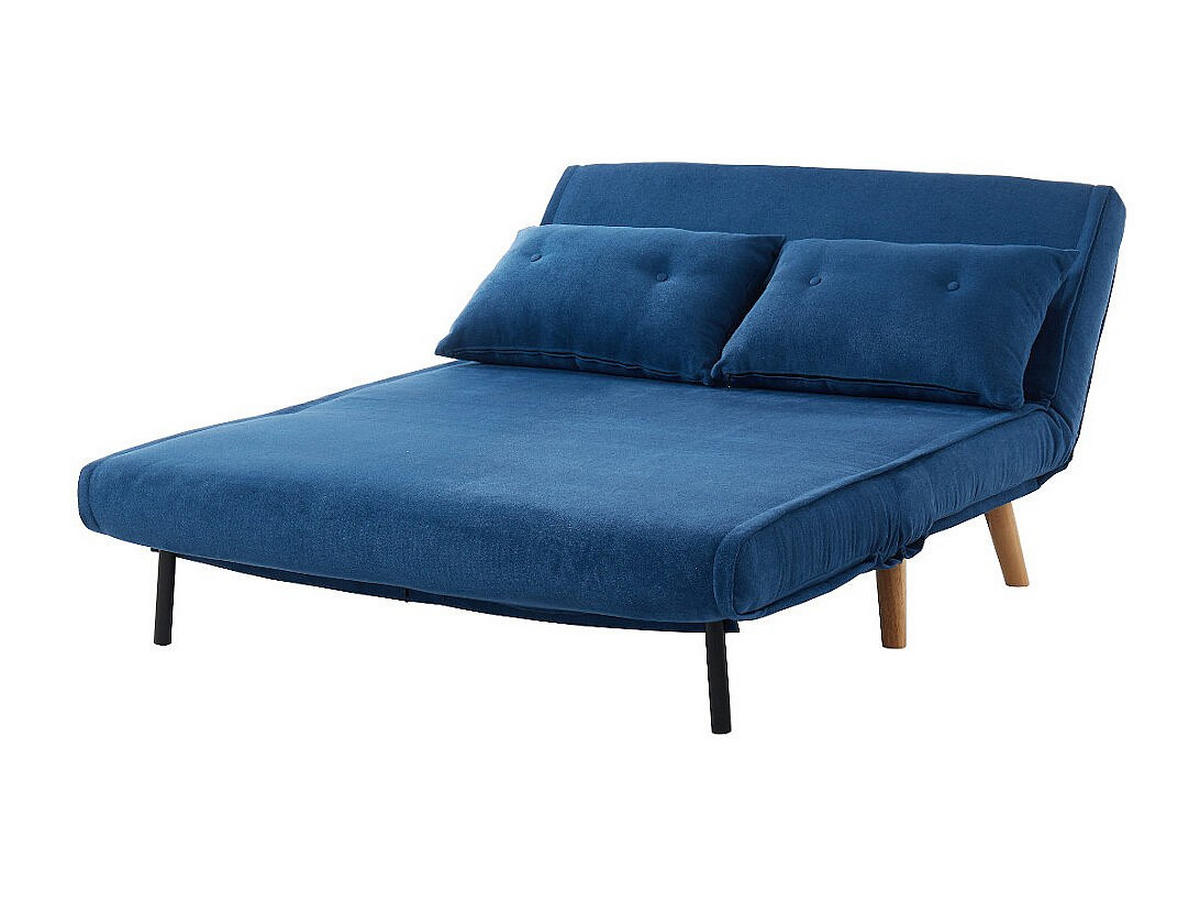 SCHLAFSOFA - 2 Personen - stoff - blau Valerio - Blau, Textil (120/74/74cm) - Vente-Unique