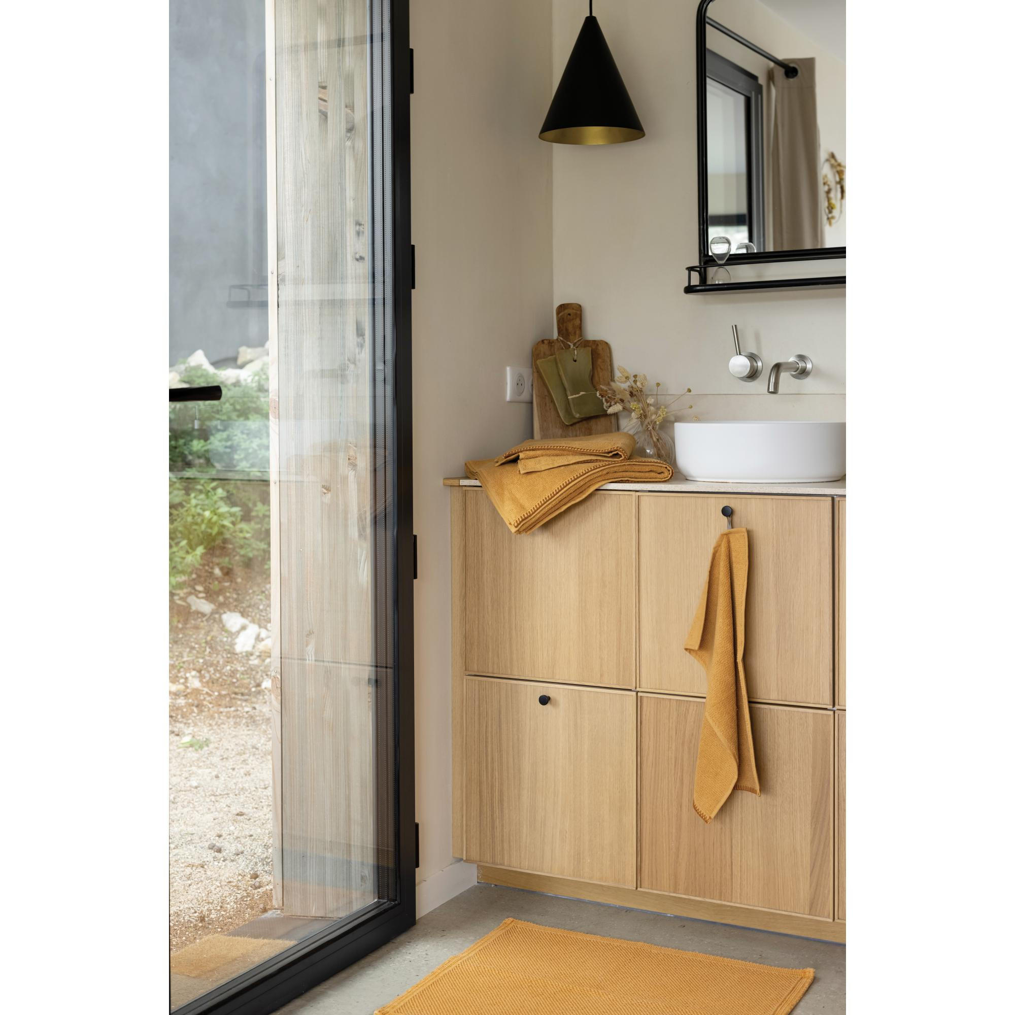 BADEMATTE Etia senffarben 54 x 110 cm - Orange, Textil (54/110cm) - Vivaraise