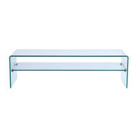 TV-BOARD - 140 cm x 40 cm - Glas - Transparent - STILEOS - Transparent, Glas (140/40/40cm) - Vente-Unique