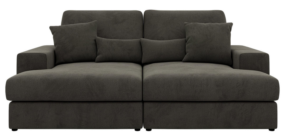 TROJMIESTNA POHOVKA ANERA - Tmavosivá Samet - čierna/tmavosivá, textil/plast (248/107/163cm) - MKS