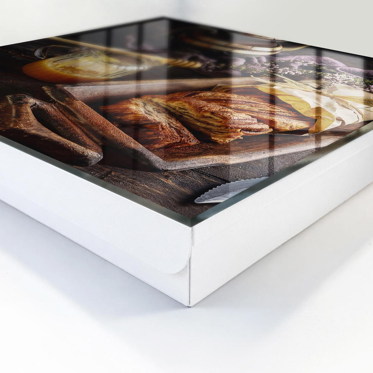 SCHLÜSSELBOX Weiß 30x30 cm – Türöffnung nach rechts - Geborgenheit im Haus - Braun, Metall (30/30/5cm) - TULUP