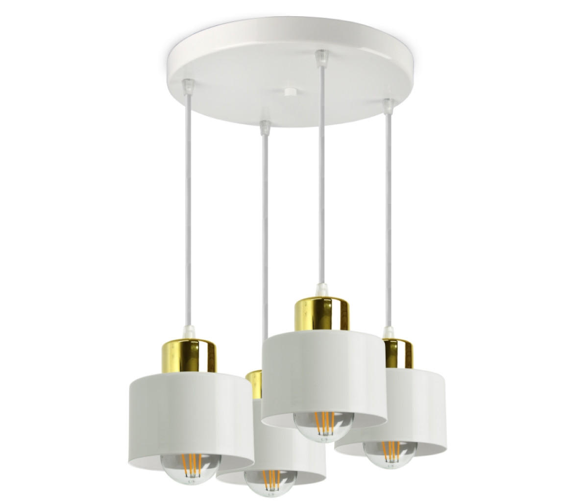 PENDELLEUCHTE Roller - Goldfarben/Weiß, Metall (30/30/70cm) - kiki design