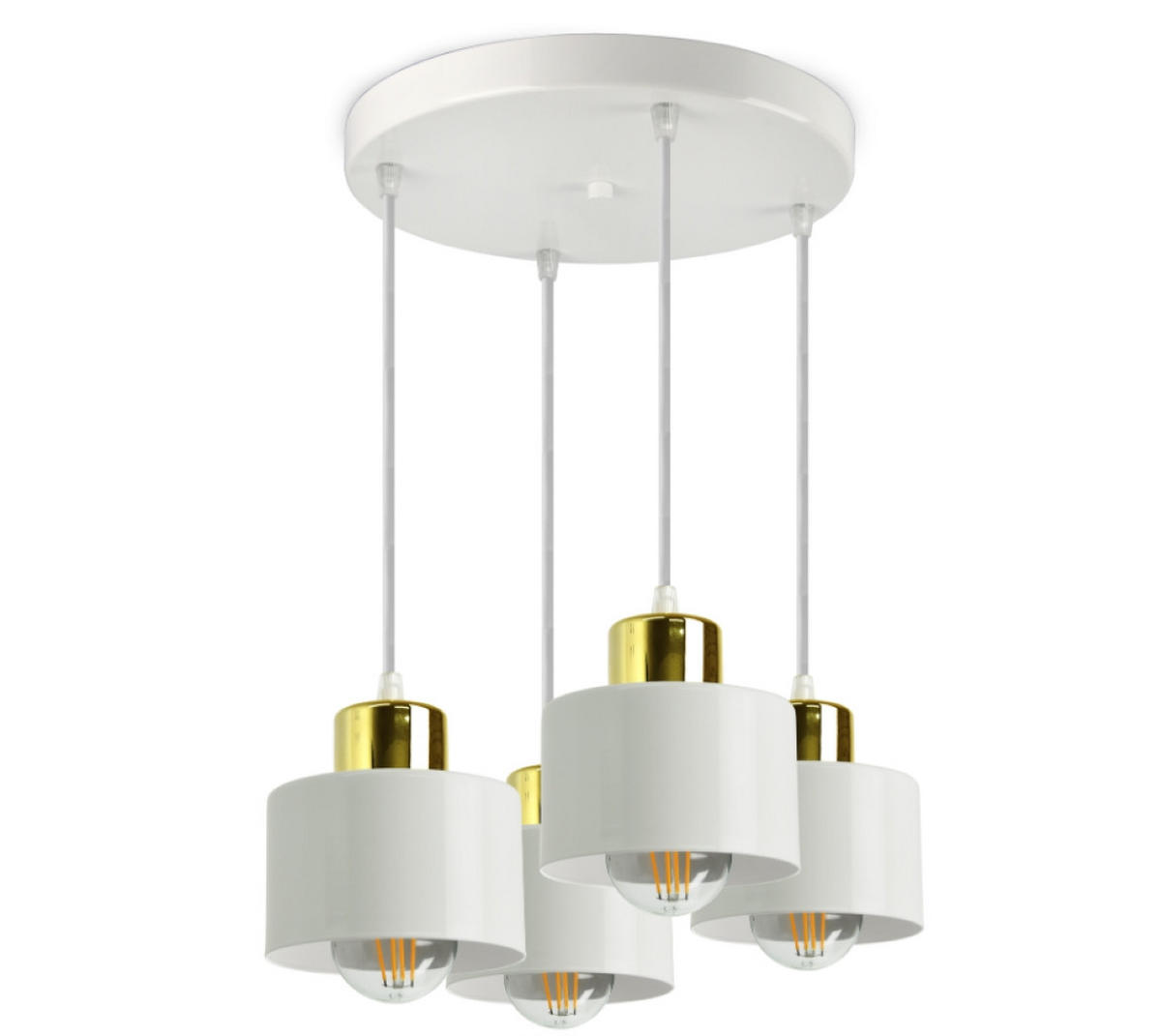 PENDELLEUCHTE Roller - Goldfarben/Weiß, Metall (30/30/70cm) - kiki design