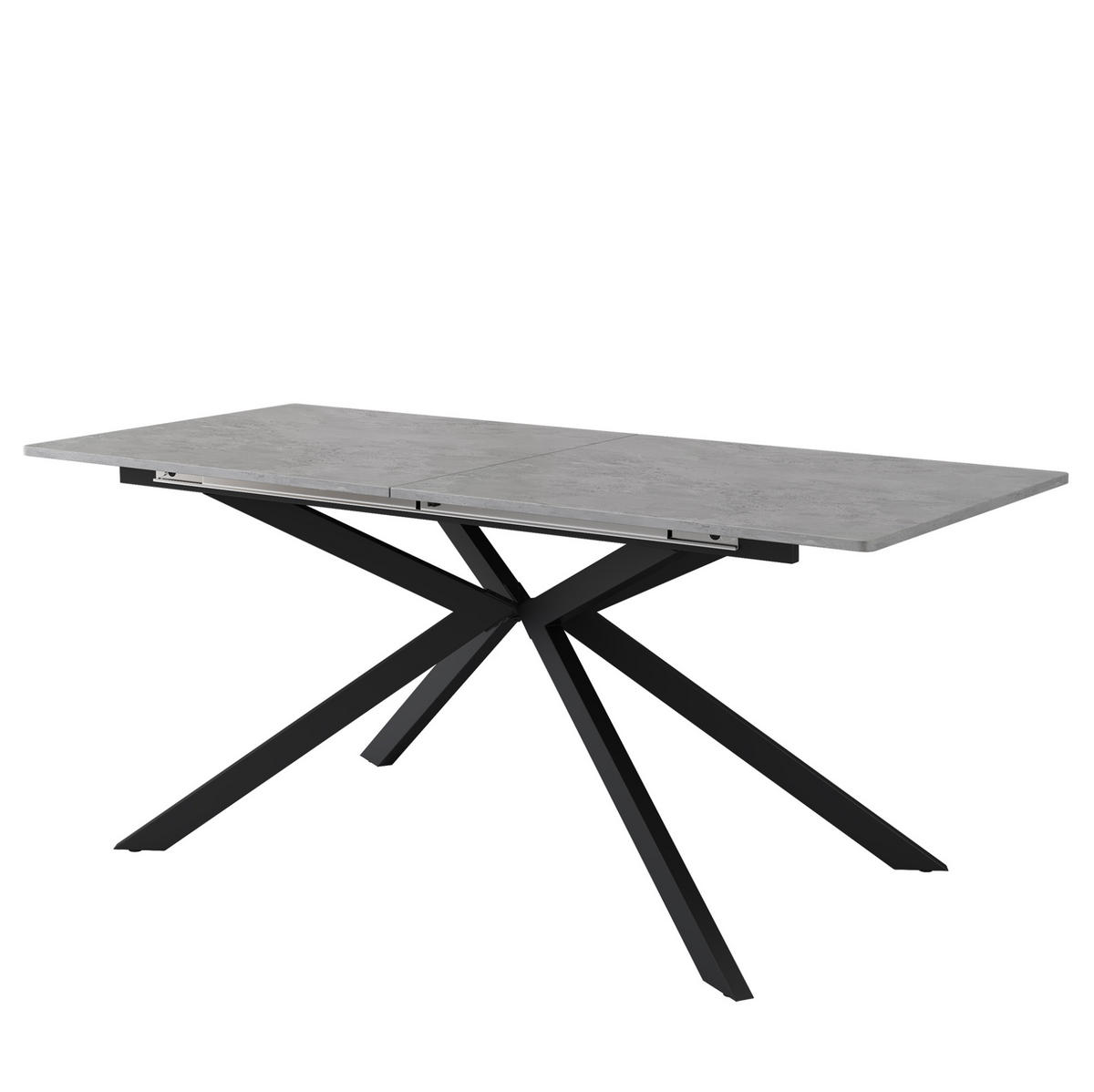 ESSTISCH 150/180/70/76 cm in Schwarz-Grau aus MDF, ausziehbar - Grau, Holzwerkstoff (180/70/75.5cm) - Flora Grace
