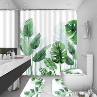 DUSCHVORHANG Pflanze Digitaldruck 180 x 180 cm wasserdicht schimmelresistent - Multicolor, Textil (180/180cm) - MCBOSON