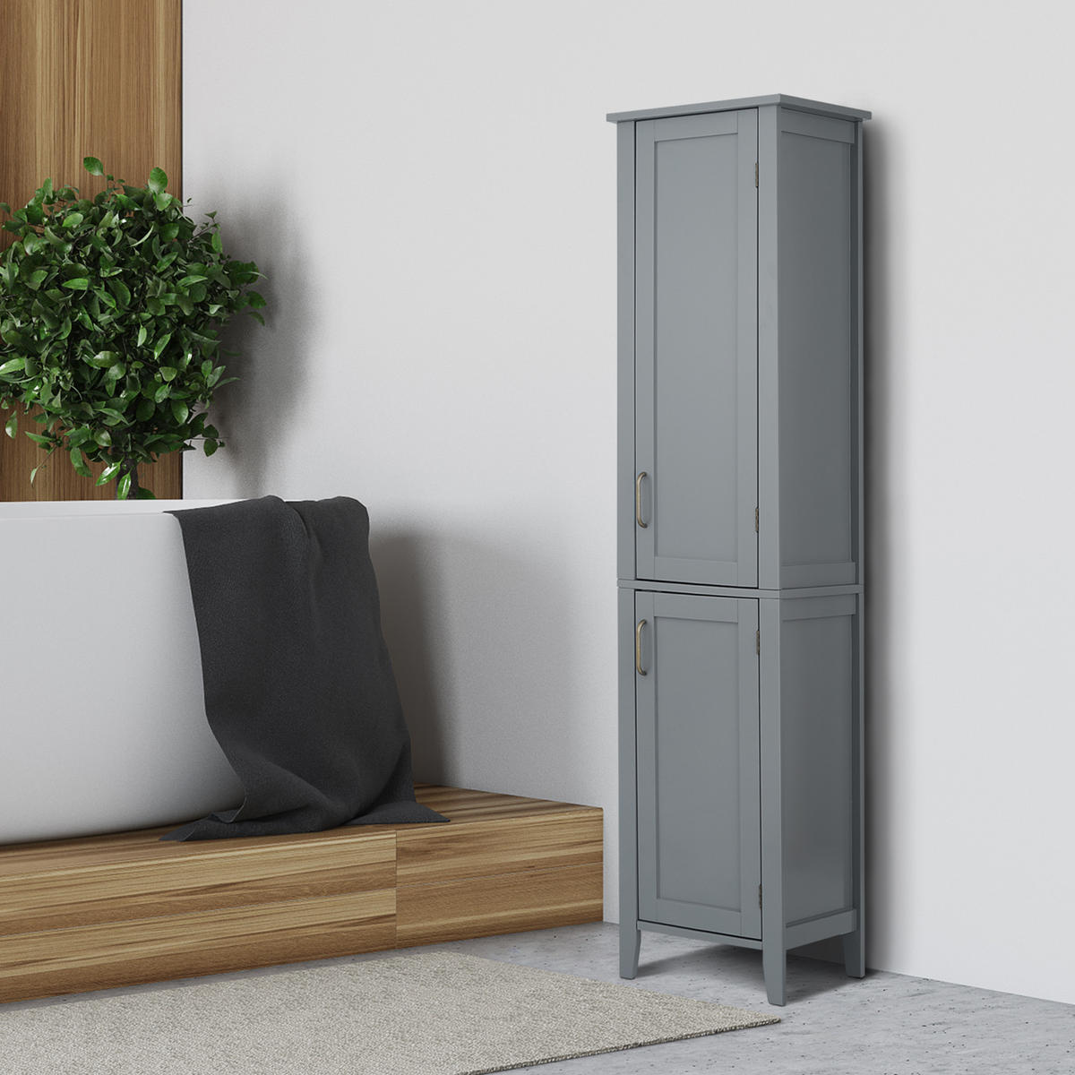 MIDISCHRANK Grau - Grau, Holzwerkstoff (38.1/159.4/159.4cm) - Teamson Home
