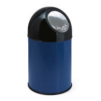 MÜLLEIMER klassisch Mit Pushdeckel 30 Liter 56 x 31 x 31 cm Metall Blau - Blau, Metall (31/56/31cm) - PROREGAL