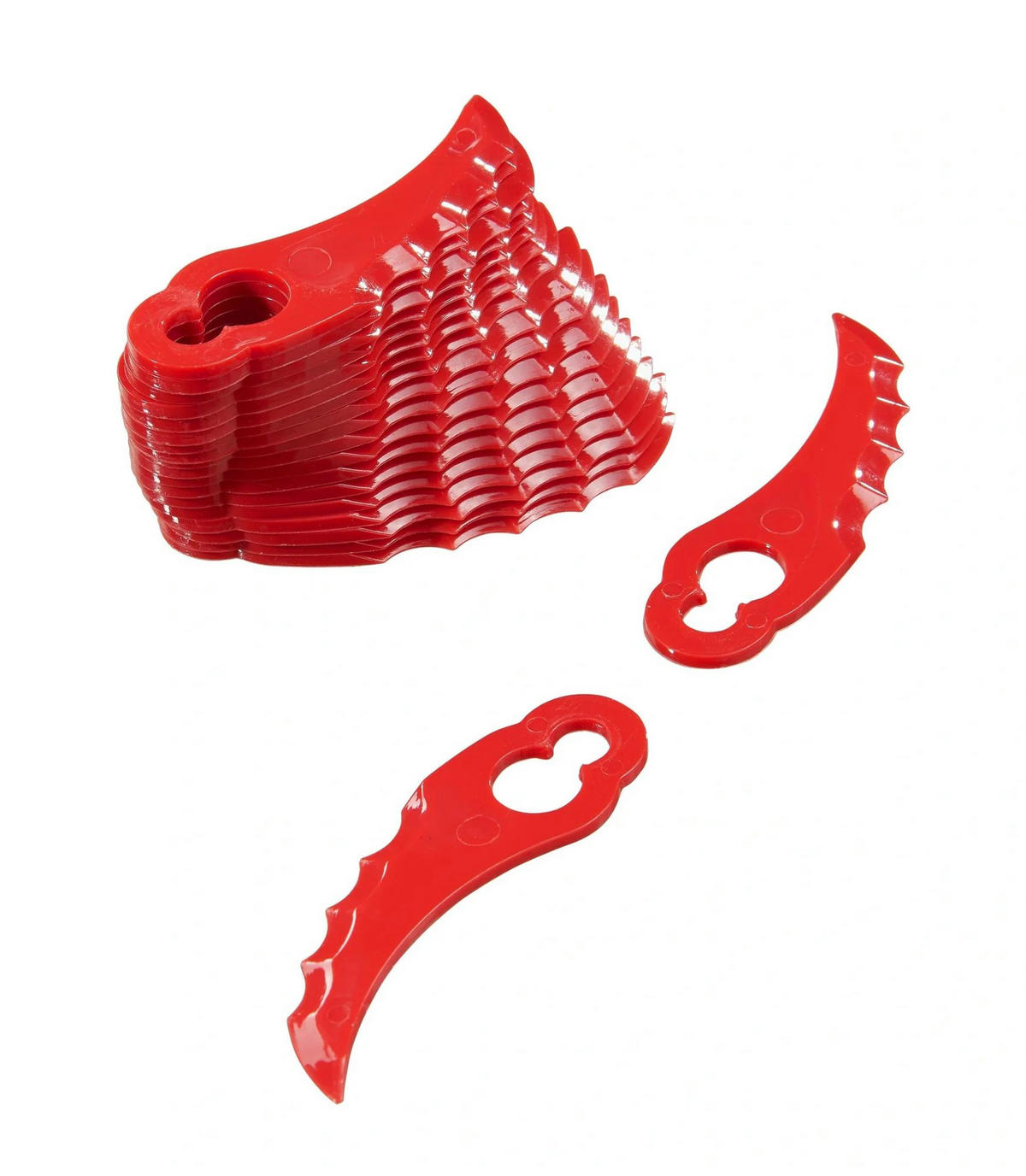 ERSATZMESSER gebogen, für Akku-Trimmer, 20 Stück - Rot, Kunststoff (9.2/2.2/2.5cm) - Westfalia