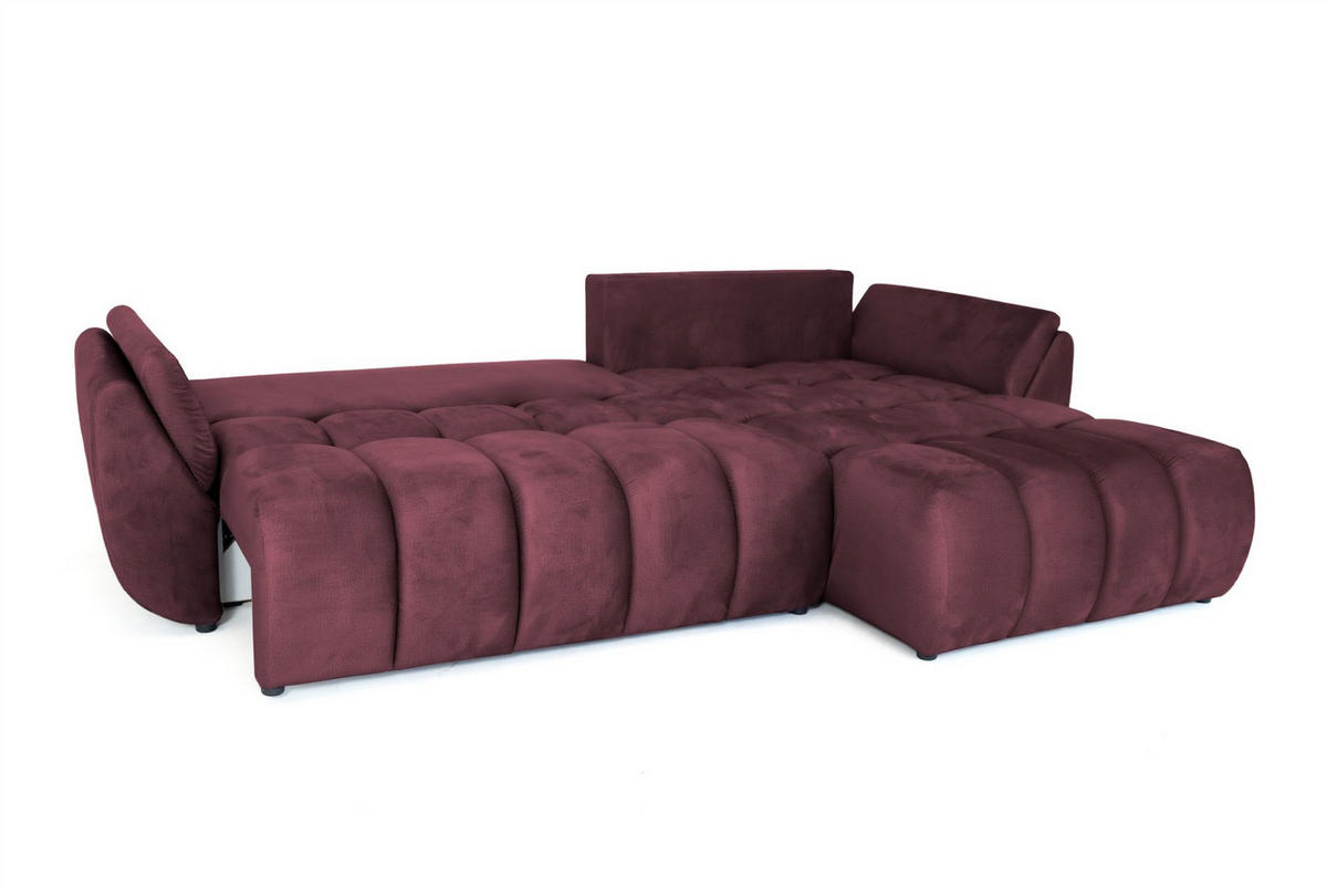 ECKSOFA Collin Mit Schlaffunktion - Bordeaux, Holzwerkstoff/Textil (185/280cm) - Fun Möbel