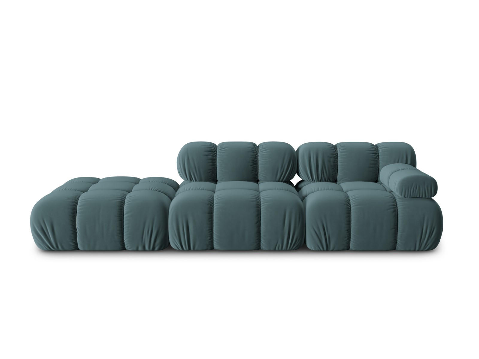 MODULARES-SOFA links Bellis aus Samt petrol 4 Sitzplätze - Petrol, Textil (94/63/282cm) - Micadoni