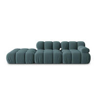 MODULARES-SOFA links Bellis aus Samt petrol 4 Sitzplätze - Petrol, Textil (94/63/282cm) - Micadoni