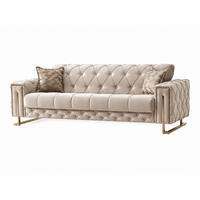 3-SITZER SOFA Shimla Beige - Beige, Holzwerkstoff/Textil (240/80/100cm)