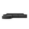 ECKSOFA links Jodie aus Samt grau 4 Sitzplätze - Grau, Textil (166/284cm) - Micadoni