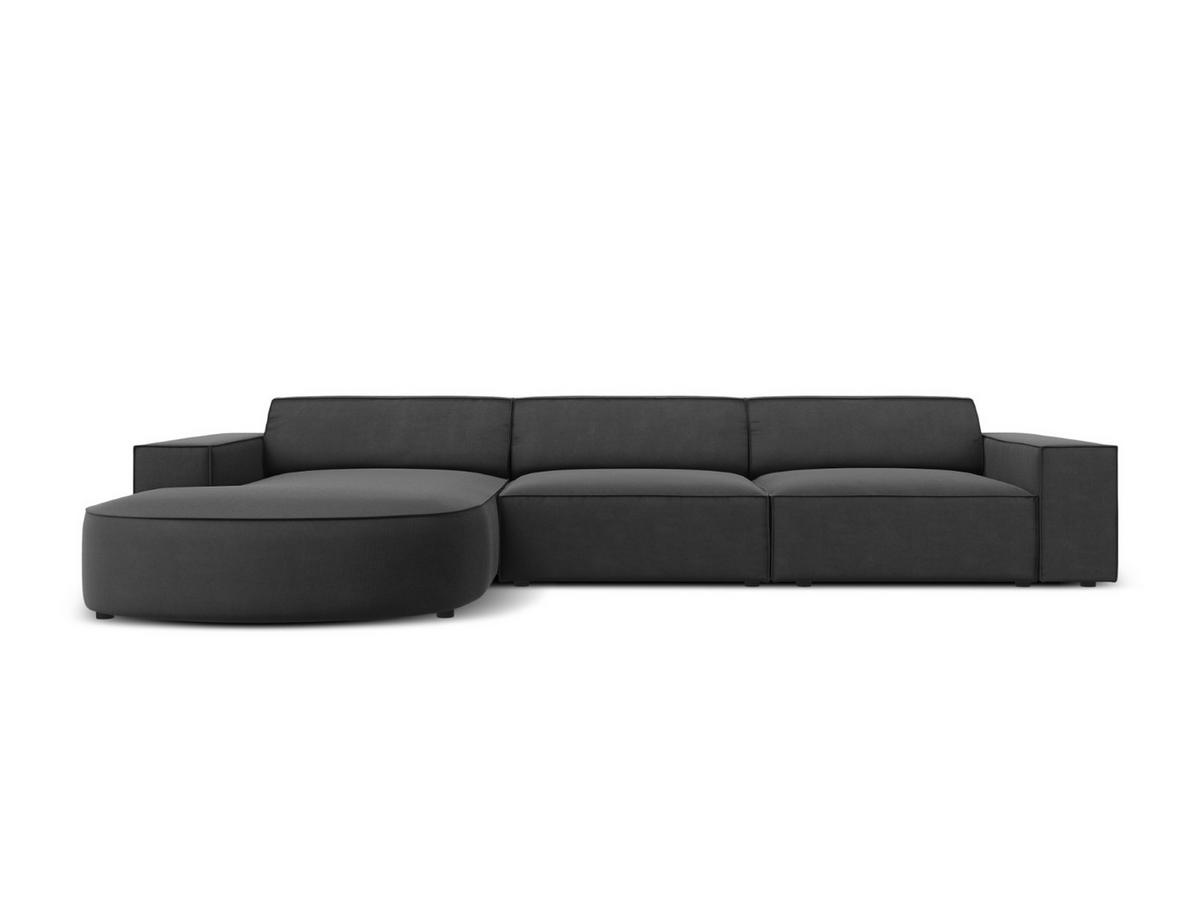 ECKSOFA links Jodie aus Samt grau 4 Sitzplätze - Grau, Textil (166/284cm) - Micadoni
